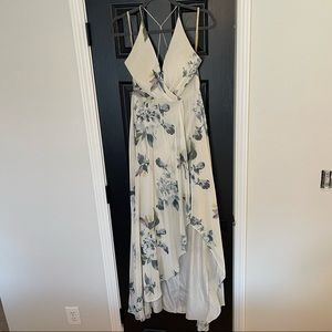 Jenny Yoo floral high to low bridesmaid dress